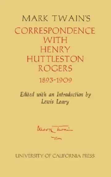 Cover of Mark Twain's Correspondence with Henry Huttleston Rogers, 1893-1909