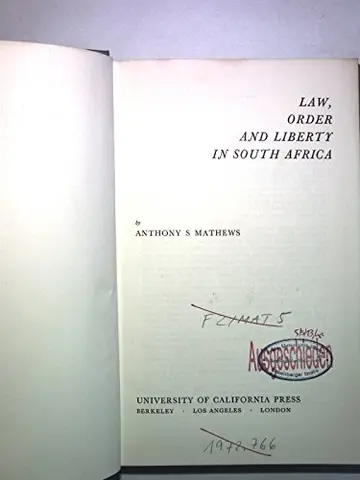 Cover of Law, Order and Liberty in South Africa