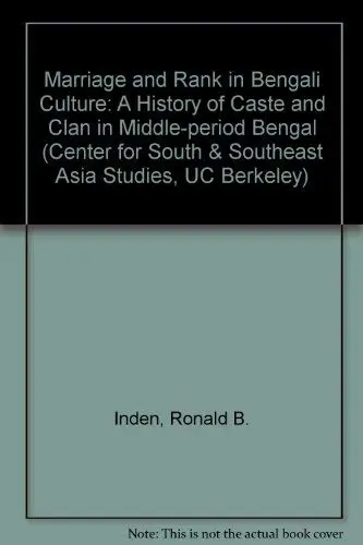 Cover of Marriage and Rank in Bengali Culture