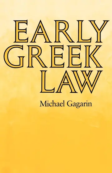 Cover of Early Greek Law