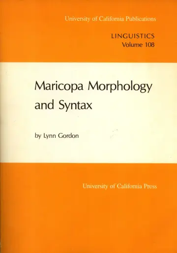 Cover of Maricopa Morphology & Syntax