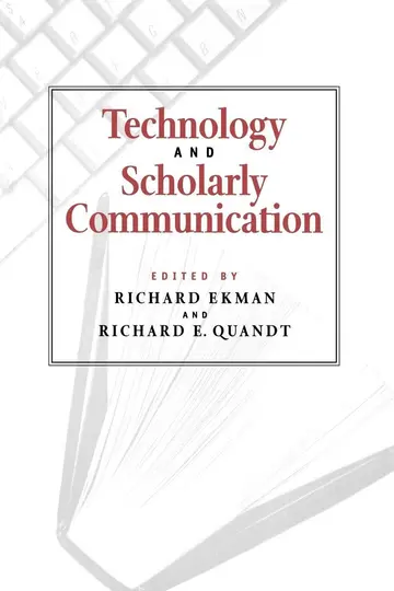 Cover of Technology and Scholarly Communication
