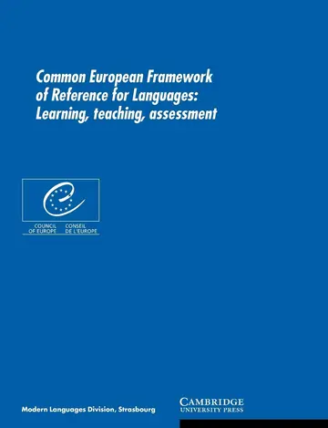 Cover of Common European Framework of Reference for Languages