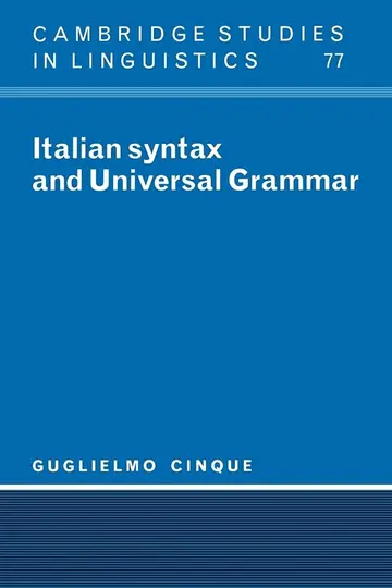 Cover of Italian Syntax and Universal Grammar