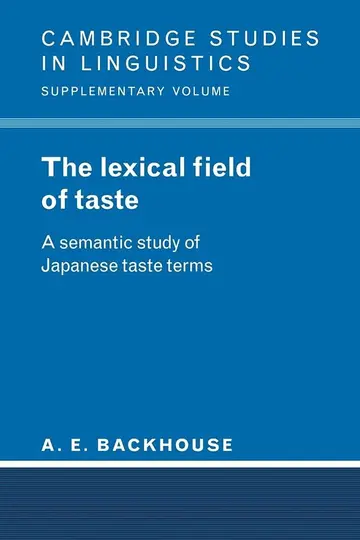 Cover of The Lexical Field of Taste