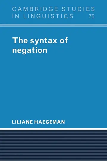 Cover of The Syntax of Negation