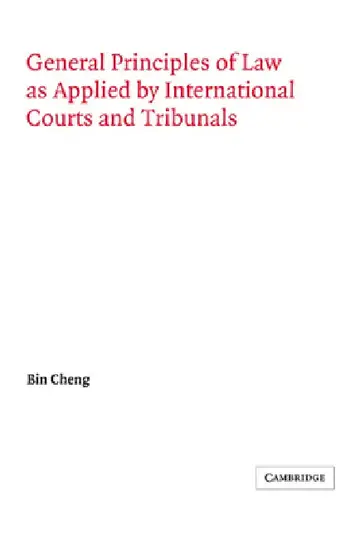 Cover of General Principles of Law as Applied by International Courts and Tribunals