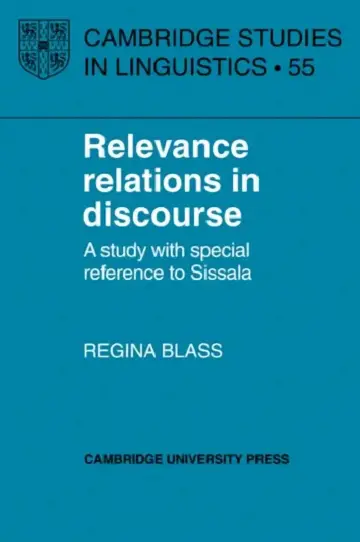 Cover of Relevance Relations in Discourse