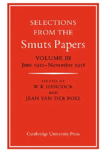 Cover of Selections from the Smuts Papers