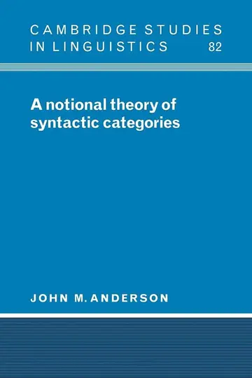 Cover of A Notional Theory of Syntactic Categories
