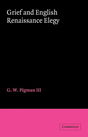 Cover of Grief and English Renaissance Elegy