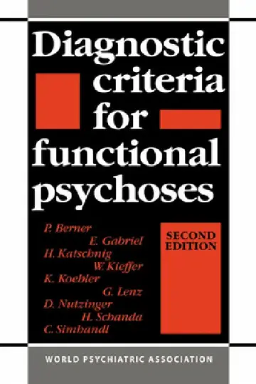 Cover of Diagnostic Criteria for Functional Psychoses
