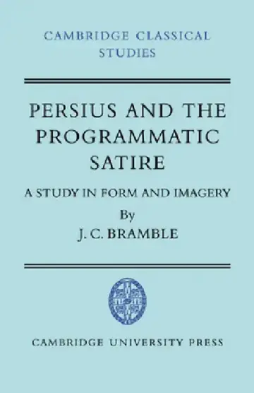 Cover of Persius and the Programmatic Satire