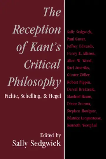 Cover of The Reception of Kant's Critical Philosophy