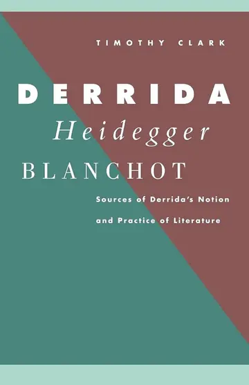 Cover of Derrida, Heidegger, Blanchot