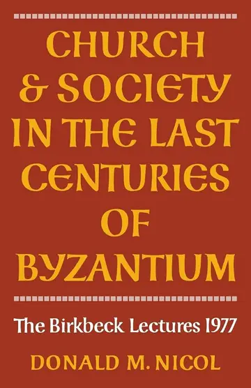 Cover of Church and Society in Byzantium