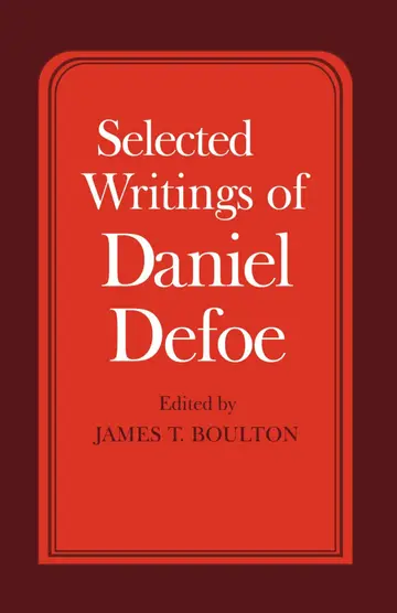 Cover of Selected Writings of Daniel Defoe