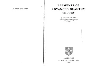 Cover of Elements of Advanced Quantum Theory