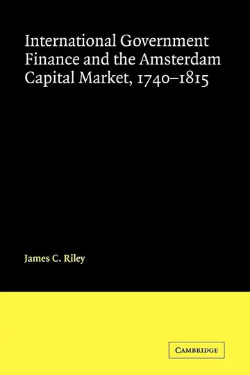Cover of International Government Finance and the Amsterdam Capital Market, 1740–1815