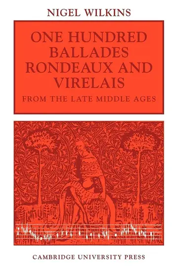 Cover of One Hundred Ballades, Rondeaux and Virelais from the Late Middle Ages