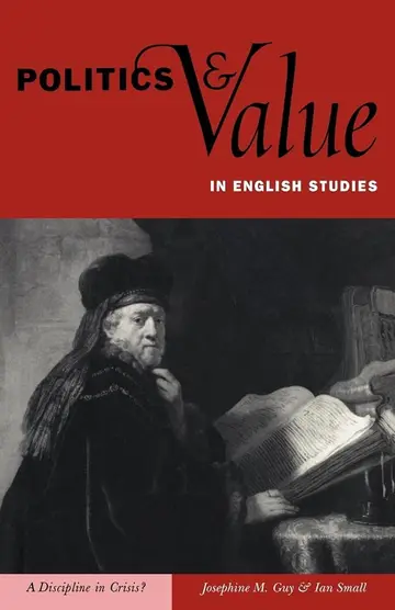 Cover of Politics and Value in English Studies