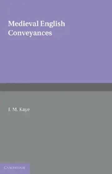 Cover of Medieval English Conveyances