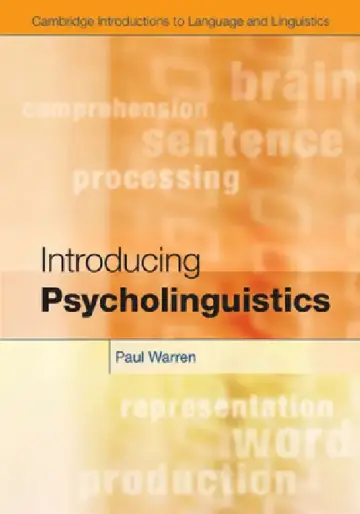 Cover of Introducing Psycholinguistics. by Paul Warren