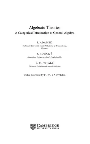 Cover of Algebraic Theories
