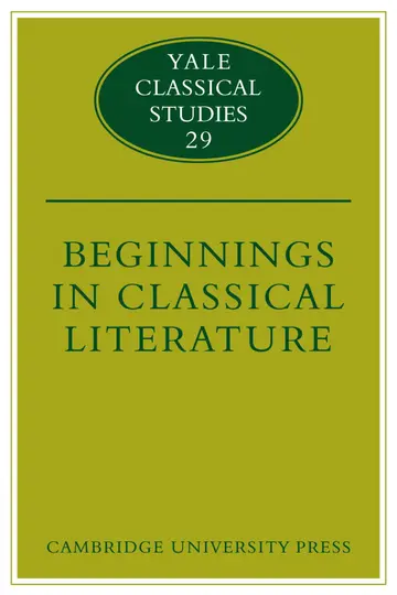 Cover of Beginnings in Classical Literature