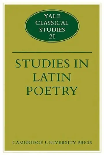 Cover of Studies in Latin Poetry