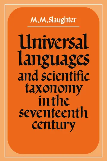 Cover of Universal Languages and Scientific Taxonomy in the Seventeenth Century