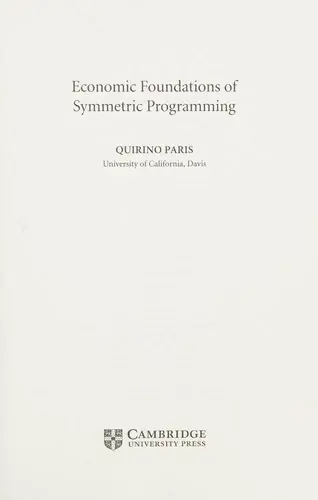 Cover of Economic Foundations of Symmetric Programming