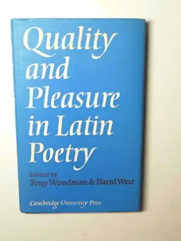 Cover of Quality and Pleasure in Latin Poetry