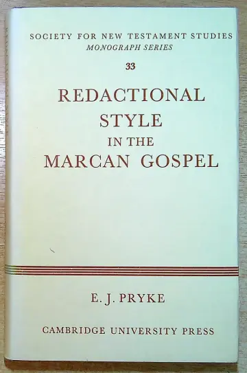 Cover of Redactional Style in the Marcan Gospel