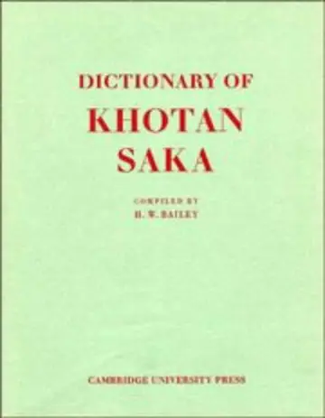 Cover of Dictionary of Khotan Saka