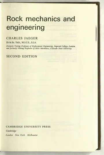 Cover of Rock Mechanics and Engineering