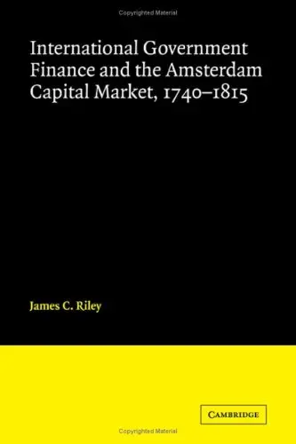 Cover of International Government Finance and the Amsterdam Capital Market, 1740–1815