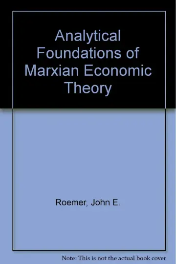 Cover of Analytical Foundations of Marxian Economic Theory