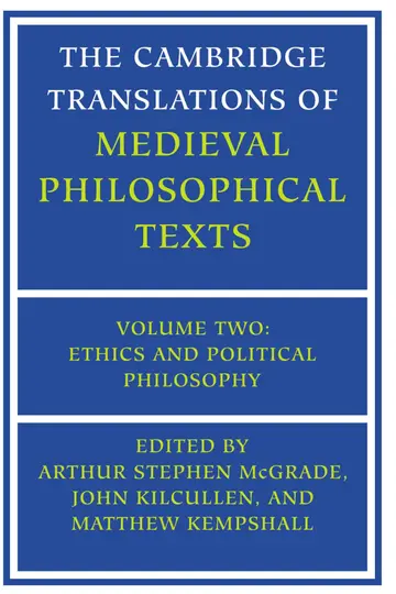 Cover of The Cambridge Translations of Medieval Philosophical Texts