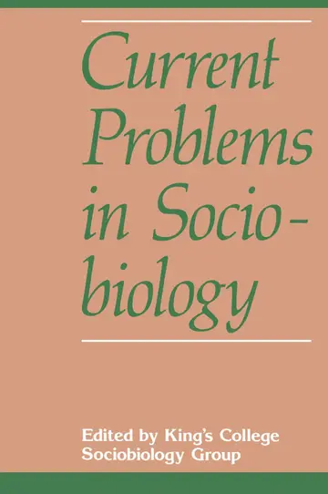 Cover of Current Problems in Sociobiology