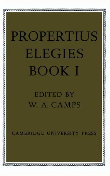 Cover of Propertius