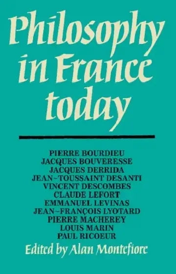 Cover of Philosophy in France Today