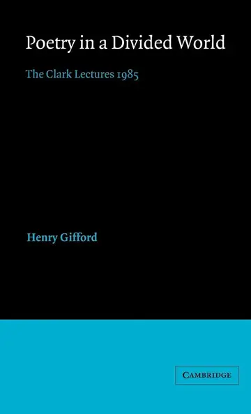 Cover of Poetry in a Divided World