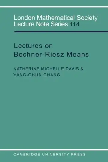 Cover of Lectures on Bochner-Riesz Means