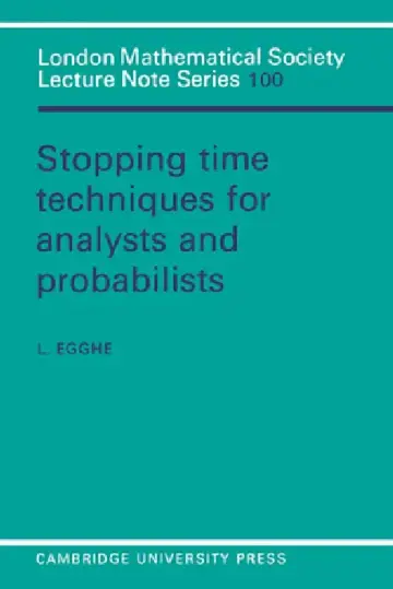 Cover of Stopping Time Techniques for Analysts and Probabilists