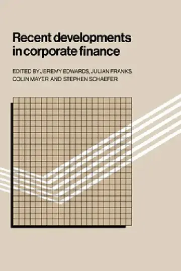Cover of Recent Developments in Corporate Finance