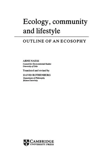 Cover of Ecology, Community and Lifestyle