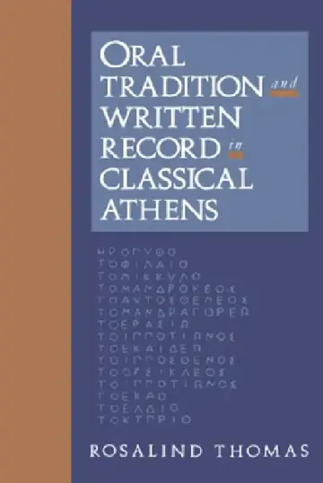 Cover of Oral Tradition and Written Record in Classical Athens