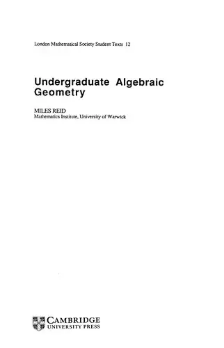 Cover of Undergraduate Algebraic Geometry
