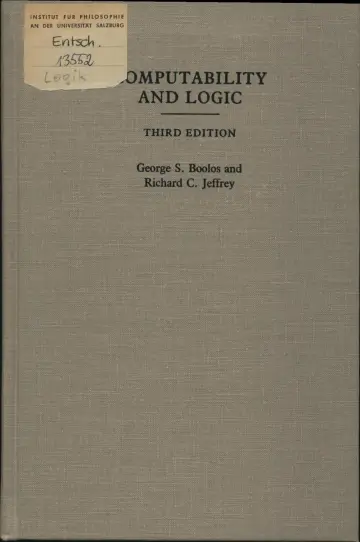 Cover of Computability and Logic